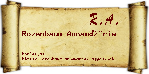 Rozenbaum Annamária névjegykártya